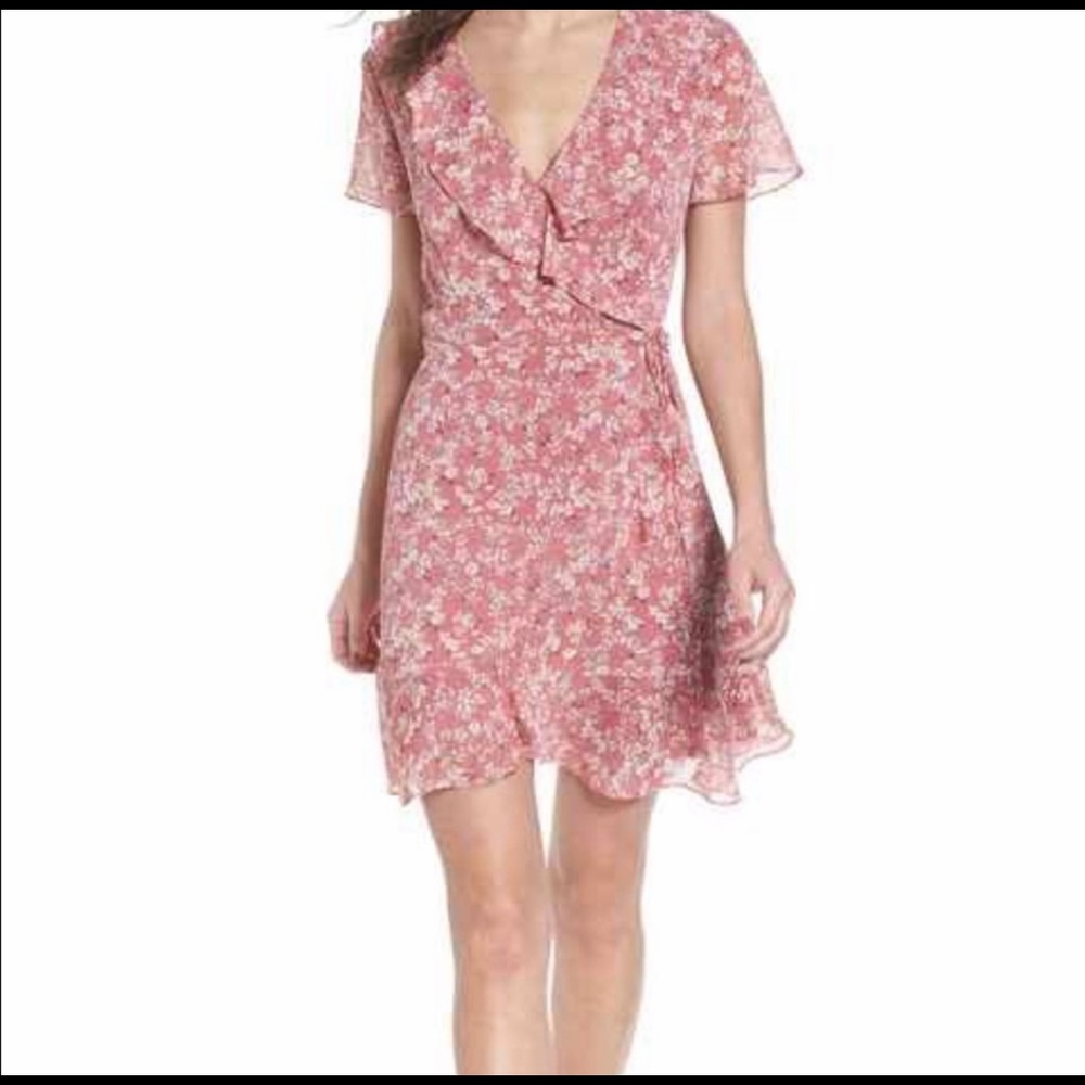 Lush Pink Floral Mini Dress